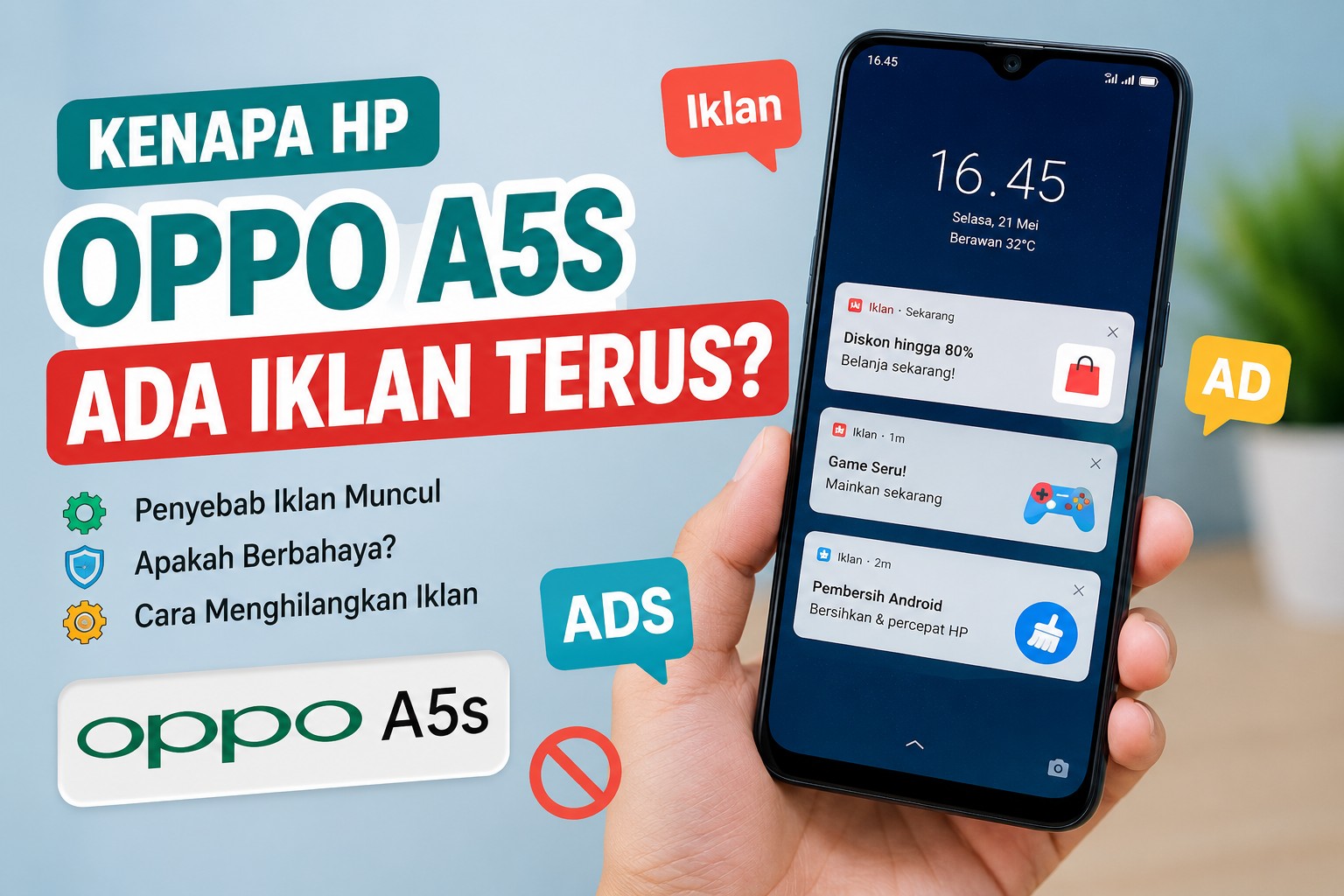 Kenapa HP Oppo A5s Ada Iklan Terus Ini Penyebabnya