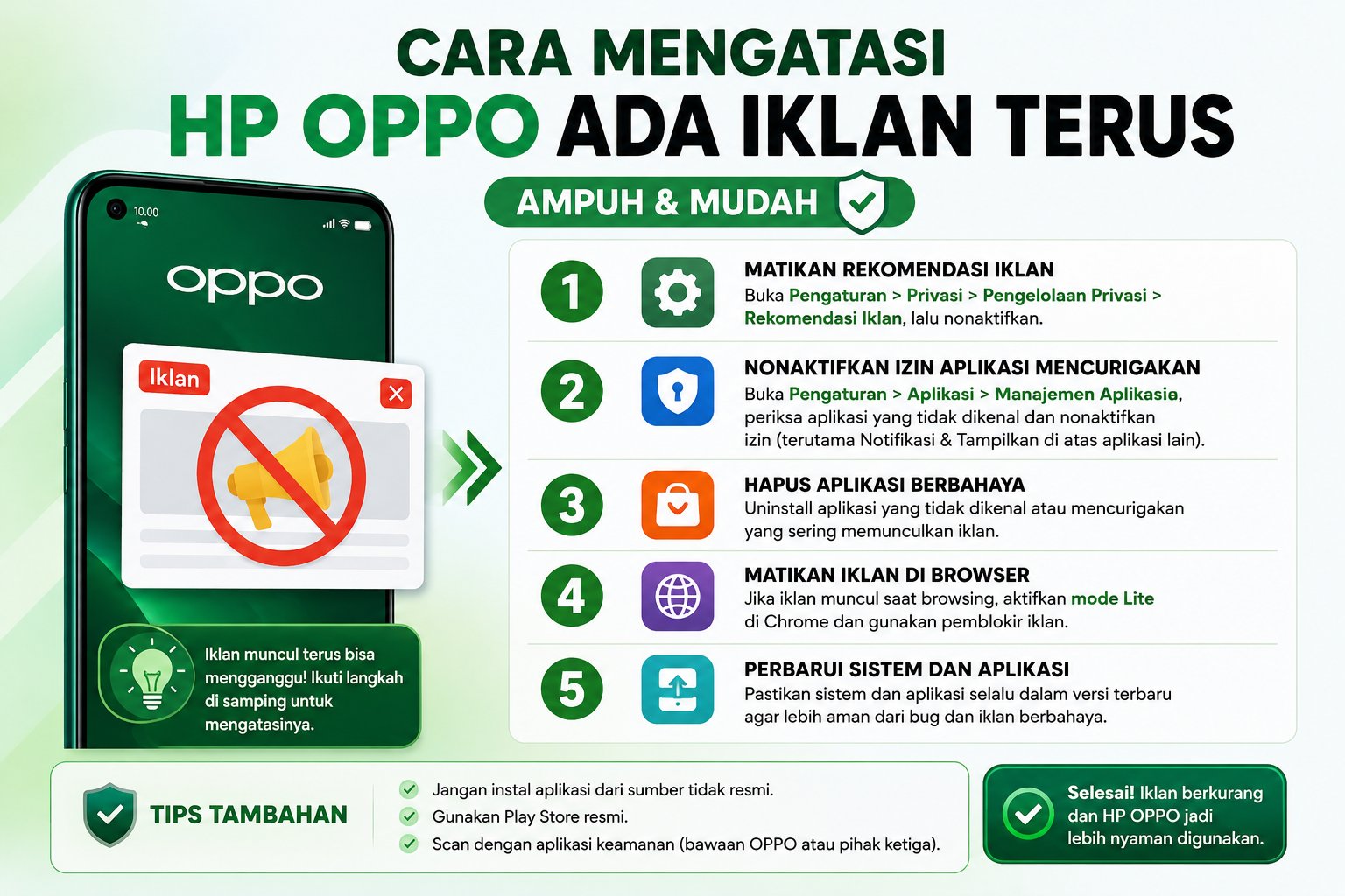 Cara Mengatasi HP Oppo Ada Iklan Terus Paling Ampuh
