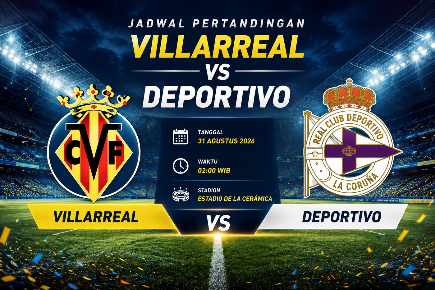 Jadwal Villarreal vs Deportivo Jadi Laga Panas Spanyol