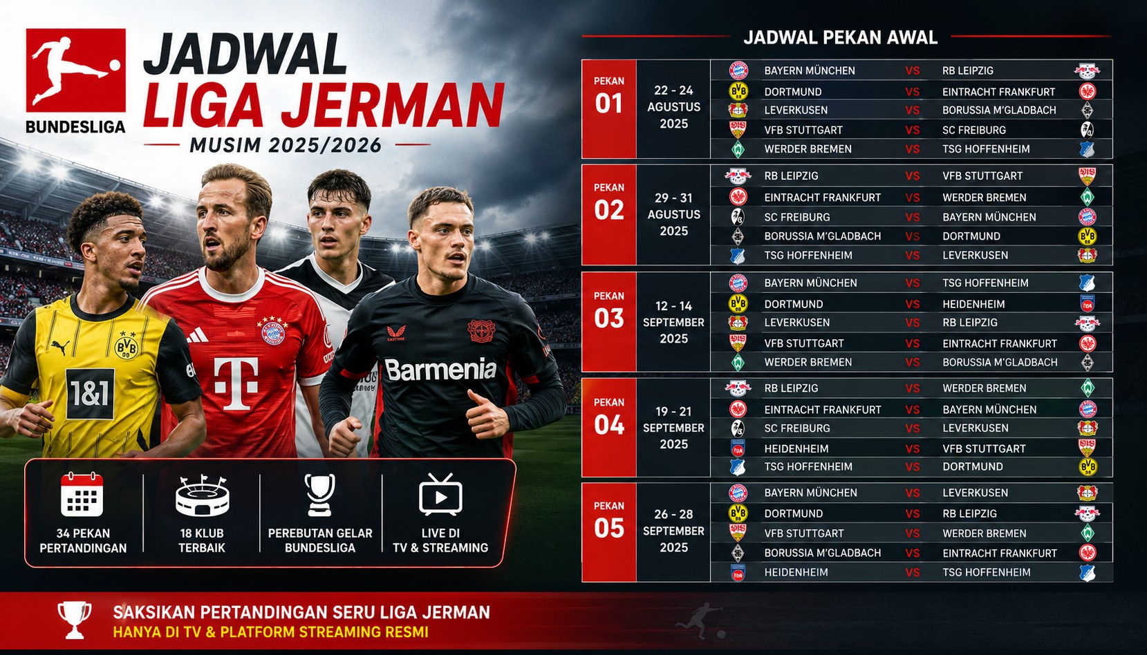 Jadwal Liga Jerman Jadi Sorotan Bundesliga Musim Ini