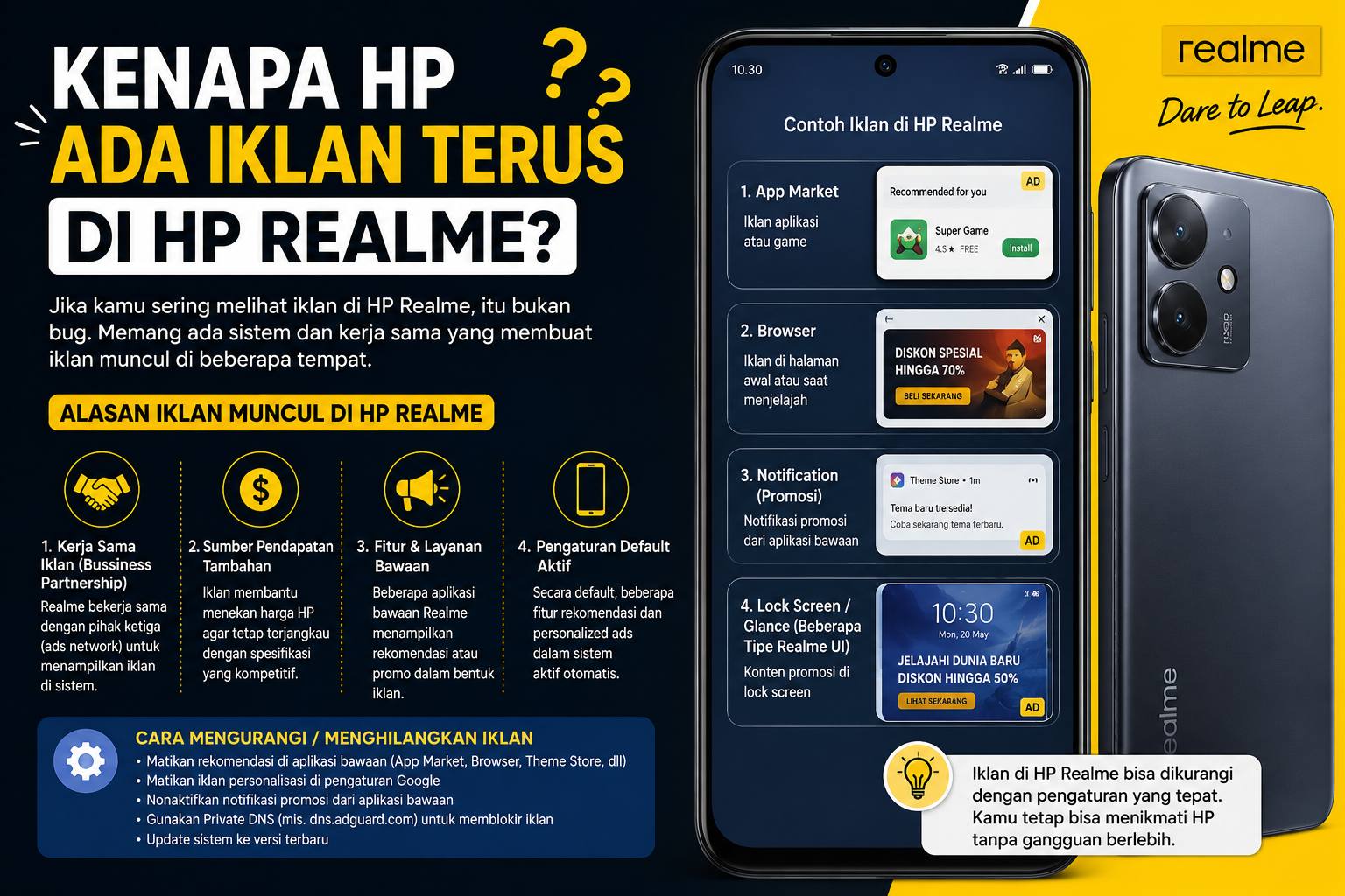 Kenapa HP Ada Iklan Terus Di HP Realme Ini Penjelasannya
