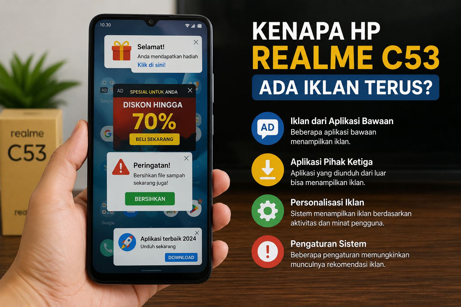 Kenapa HP Realme C53 Ada Iklan Terus Ini Penjelasannya